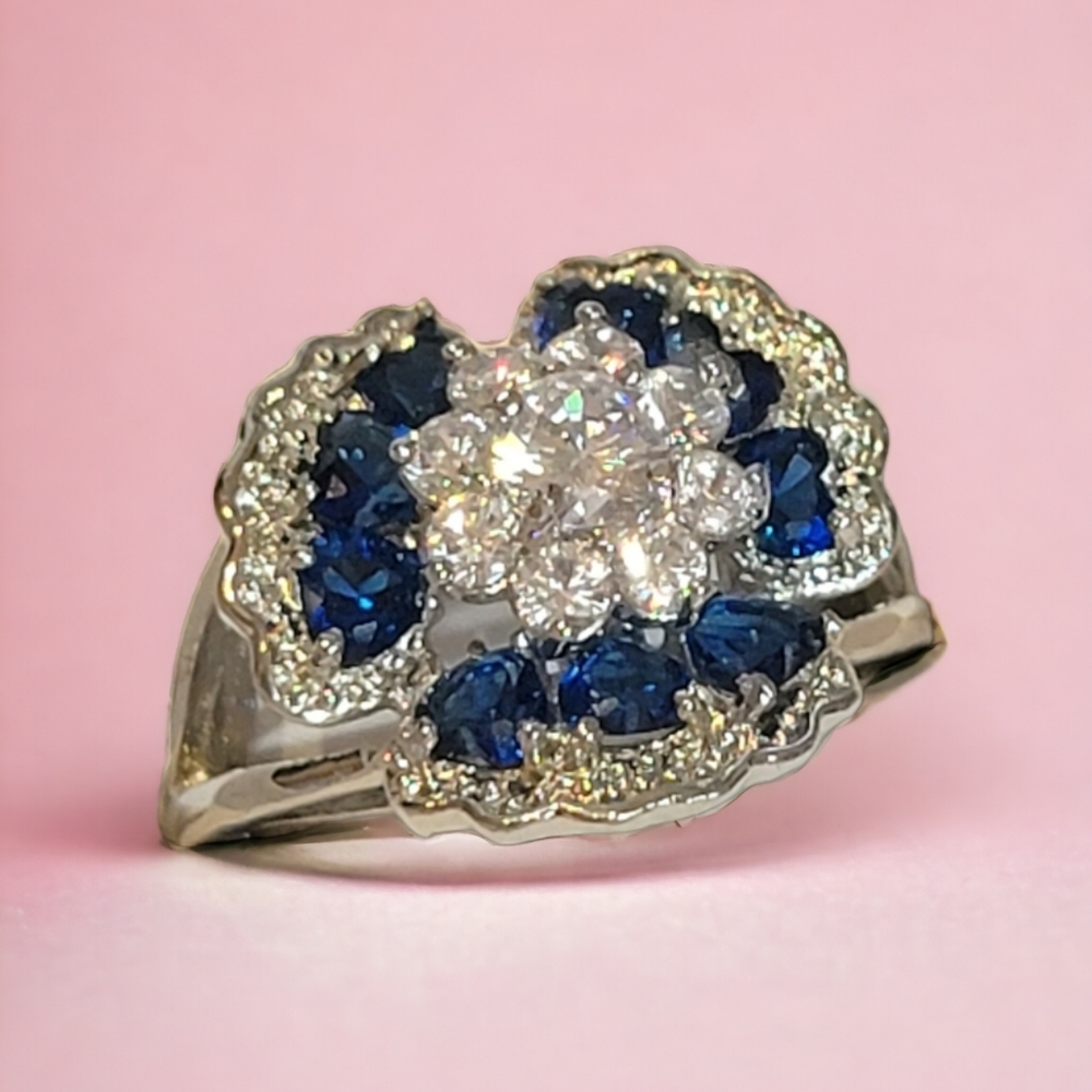 White Quartz Sterling Silver Size 9 Ring high sparkle! - Picture 2 of 7